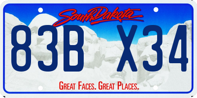 SD license plate 83BX34