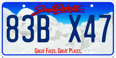 SD license plate 83BX47