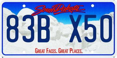 SD license plate 83BX50