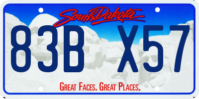 SD license plate 83BX57