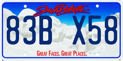 SD license plate 83BX58