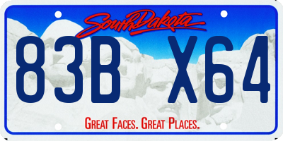 SD license plate 83BX64