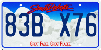 SD license plate 83BX76