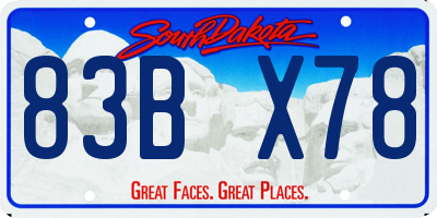 SD license plate 83BX78