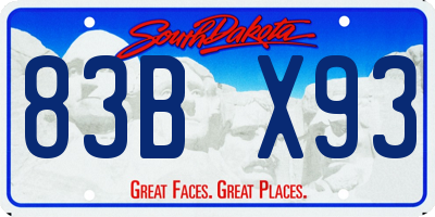 SD license plate 83BX93