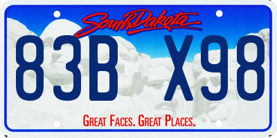 SD license plate 83BX98