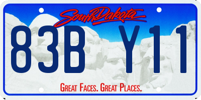 SD license plate 83BY11