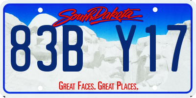 SD license plate 83BY17