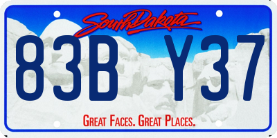 SD license plate 83BY37