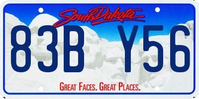 SD license plate 83BY56