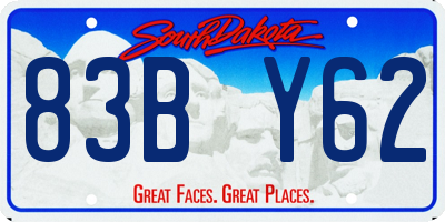 SD license plate 83BY62