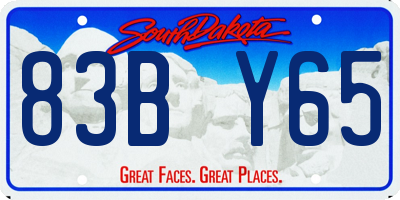 SD license plate 83BY65