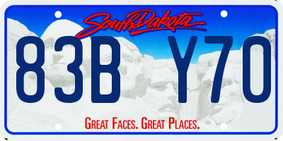 SD license plate 83BY70