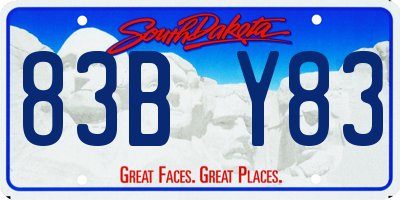 SD license plate 83BY83