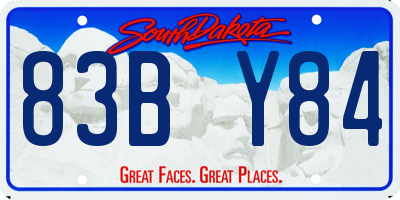 SD license plate 83BY84