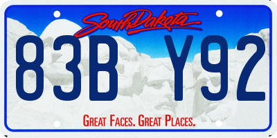 SD license plate 83BY92