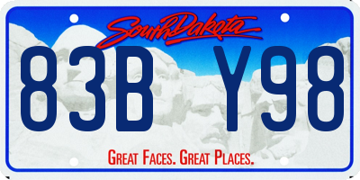 SD license plate 83BY98