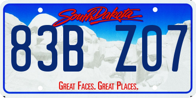 SD license plate 83BZ07