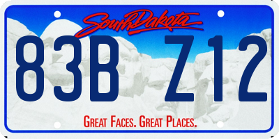 SD license plate 83BZ12