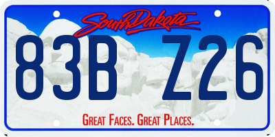 SD license plate 83BZ26