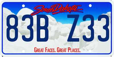 SD license plate 83BZ33