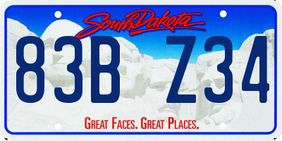 SD license plate 83BZ34