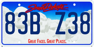SD license plate 83BZ38