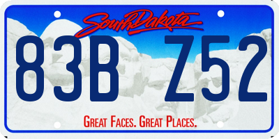 SD license plate 83BZ52