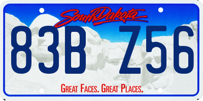 SD license plate 83BZ56