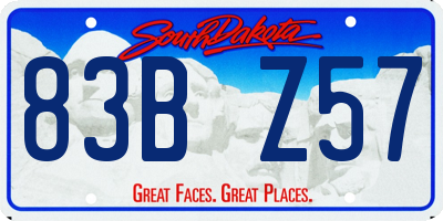 SD license plate 83BZ57