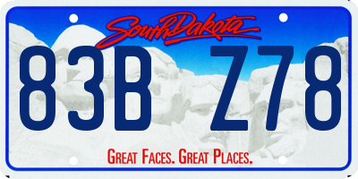 SD license plate 83BZ78