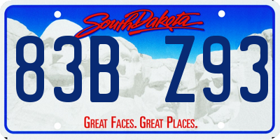 SD license plate 83BZ93