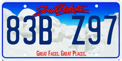 SD license plate 83BZ97
