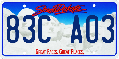 SD license plate 83CA03