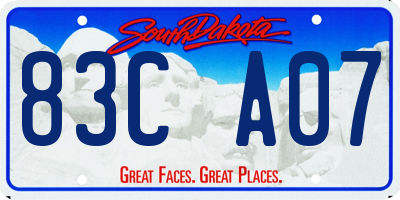 SD license plate 83CA07
