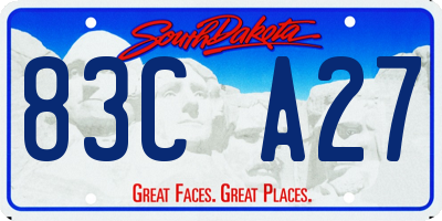 SD license plate 83CA27
