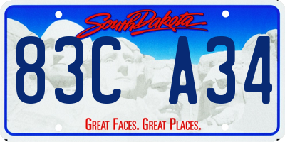 SD license plate 83CA34