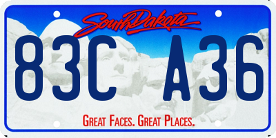 SD license plate 83CA36