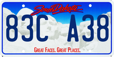 SD license plate 83CA38