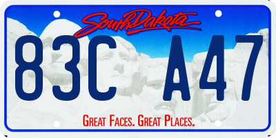 SD license plate 83CA47