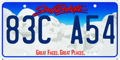 SD license plate 83CA54
