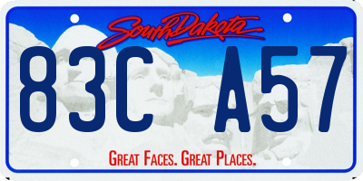 SD license plate 83CA57