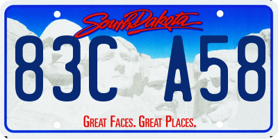 SD license plate 83CA58