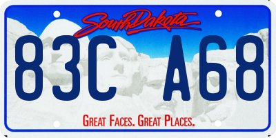 SD license plate 83CA68