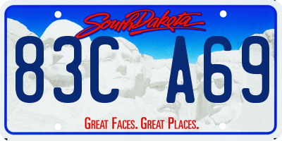 SD license plate 83CA69
