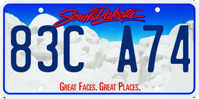 SD license plate 83CA74