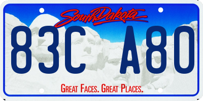 SD license plate 83CA80