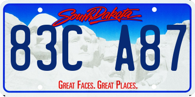SD license plate 83CA87