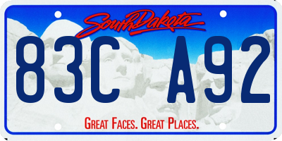 SD license plate 83CA92