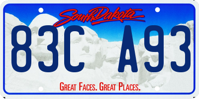 SD license plate 83CA93